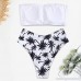 ZAFUL Women Bandeau Bikini Set Strapless Bikini Padded Swimwear Swimsuit for Women A White-b B07N78JSYL